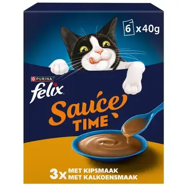 FELIX® Sauce Time met Kip- en Kalkoensmaak kat natvoer