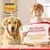 Un garçon roux et son chien avec une pancarte sans colorants ajoutés