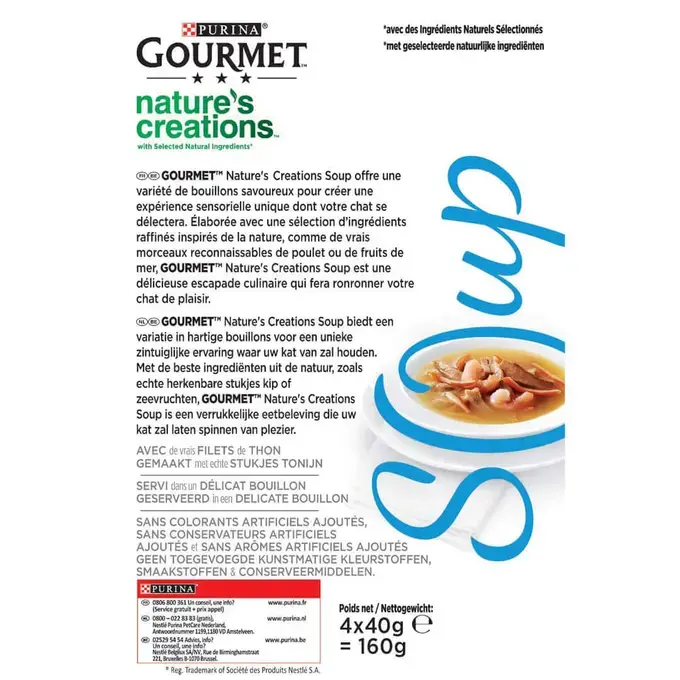 Dos d'emballage GOURMET® NATURE'S CREATIONS SOUP THON