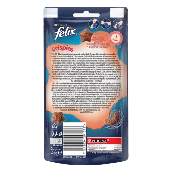 Felix® Snacks Geen toegevoegde kunstmatige kleurstoffen
