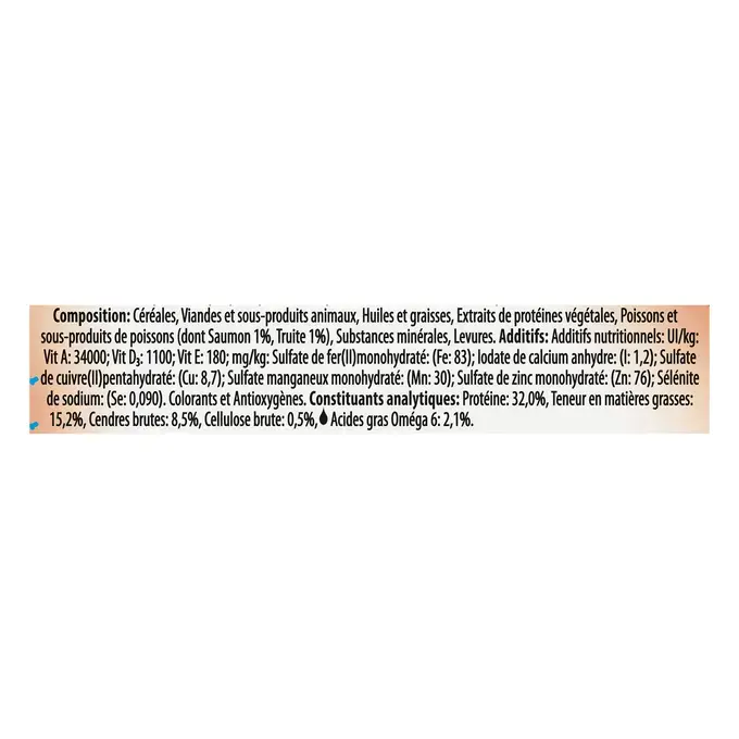 Achterkant Verpakking PURINA® FELIX® CRISPIES kattensnoep met zalm en forel