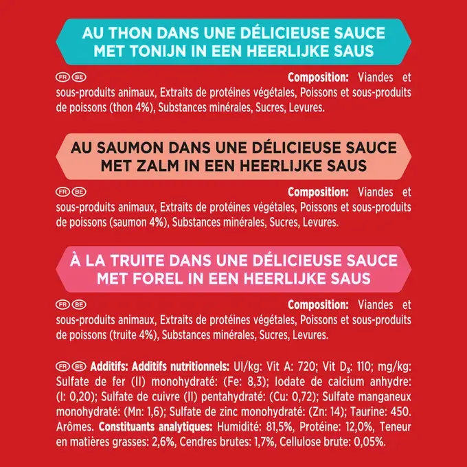 GOURMET™ Mon Petit Intense Aux Poissons (Thon, Saumon et Truite) Alimentation humide pour chat