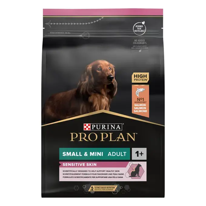 Emballage PRO PLAN® Small & Mini Adult Sensitive Skin Riche en Saumon