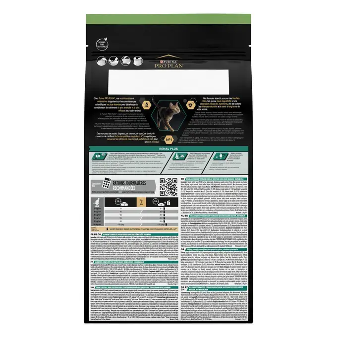 Dos de l'emballage PRO PLAN® RENAL PLUS Sterilised Adult au Lapin