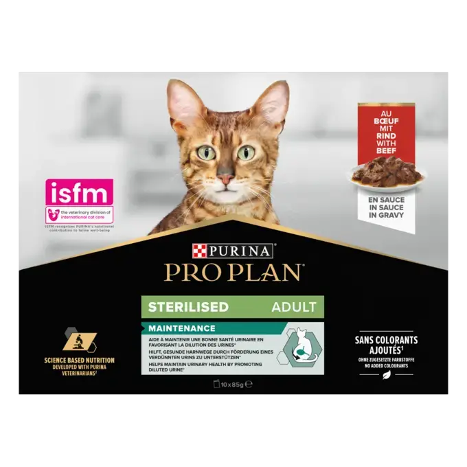 PRO PLAN® Sterilised Adult NUTRISAVOUR™ malse stukjes in saus - Rijk aan Rund