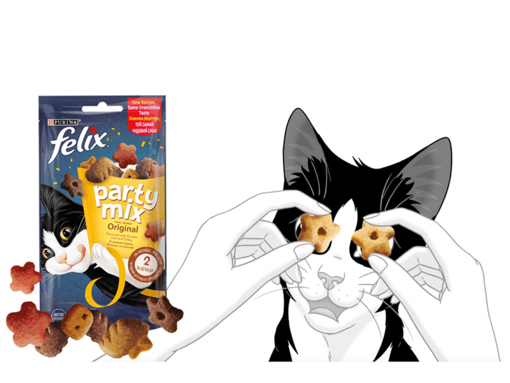 Felix-Party-Mix-kattensnacks-met-kat