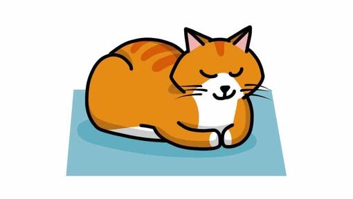 kat slaapt als een brood illustratie