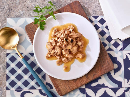 Perle Gourmet-maaltijd geserveerd op een bord